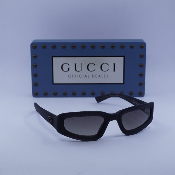 Gucci GG1787S 001 Cat Eye Sunglasses - Dark Grey/Grey - Picture 1 of 12